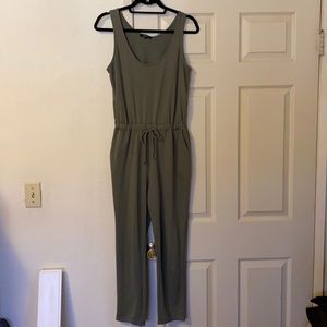 Olive green jumpsuit with pockets